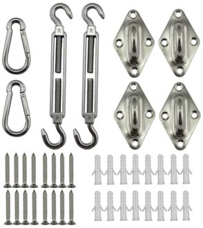 Rvs Zon Sail Shade Shade Sail Canopy Bevestiging Fittings Accessoire Kit Veiligheid Zon Luifel Bevestiging Fittings