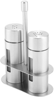 Rvs Zout Peper Set Geur-Gratis Kruidkruik Met Stand Kruiderij Box Koken Kruiden Fles Keuken Gereedschap