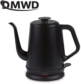 Rvs Zwanenhals Ketel 1L Fijne Mond Waterkoker Drip Koffie Hand Ponsen Pot 220V 1000W Elektrische Water boiler zwart