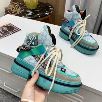 RY-RELAA Europe station Europe station Genuine leather women's shoes 2020 fashion New autumn and winter running shoes ins tide