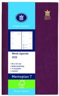 Ryam Agenda 2026 ryam memoplan 7 suprema 7dagen/2pagina's bordeaux