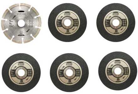 Ryobi 125 mm Haakseslijper Accessoire set RAK6AGD1 Doorslijpschijf