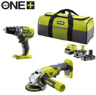 Ryobi R18DDAG-252S | ONE+ 18V Accu 2-delig Combokit | Inclusief 2 accu's en lader 5133003819