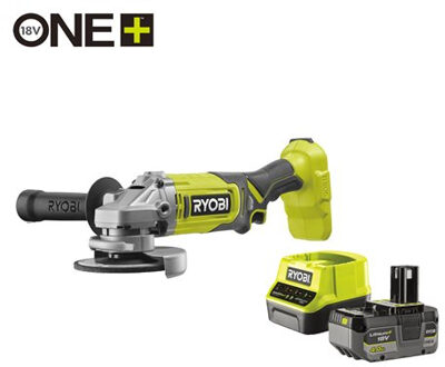 Ryobi RAG18125-1C40S | ONE+ | 18V | Li-ion | accu haakse slijper | set | 1x 4,0Ah accu | in tas | 125mm 5133005643
