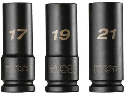Ryobi RHDIS3PC | 1/2" diepe slagmoerdoppenset 3 stuks - 5132006070