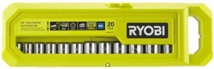 Ryobi RHRS20PC | 20-delige 3/8" ratel en dopsleutelset - 5132006069