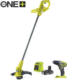 Ryobi RY18LT23ADD2-120 | ONE+ kantenmaaier + boormachine kit - 5133005733