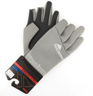 Ryobi Winter Vissen Handschoenen Titanium Coated Handschoenen Drie Vinger Waterdicht Warm Cut Fiets Sport Vissen Accessoires grijs / L