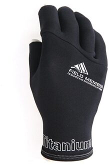 Ryobi Winter Vissen Handschoenen Titanium Coated Handschoenen Drie Vinger Waterdicht Warm Cut Fiets Sport Vissen Accessoires zwart / M