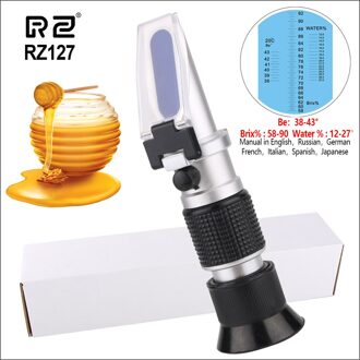 Rz Honing Refractometer Hoge Concentratie Suiker Meter Beekeep Tester 0%-90% Auto Refractometer Handheld Brix Refractometer RZ127-whitebox