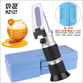 Rz Honing Refractometer Hoge Concentratie Suiker Meter Beekeep Tester 0%-90% Auto Refractometer Handheld Brix Refractometer RZ127