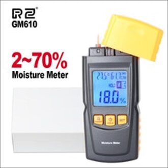 Rz Hout Vochtmeter Vochtigheid Tester Digitale Lcd Display Inductieve Timber Vochtige Detector Hygrometer GM610 Gereedschap