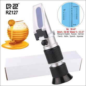 Rz Refractometer Honing Meter Suiker Beekeep Tester Brix 58%-92% Honing Auto Refractometer Handheld Concentratie Refractometer RZ127-whitebox