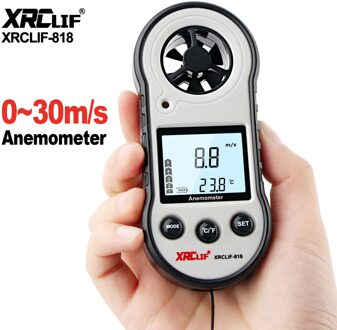RZ818 Digitale Anemometer Wind Meter Maatregelen Windsnelheid Luchtstroom Temperatuur Met Lcd Backlight Wind Meter 30 M/s XRCLIF818
