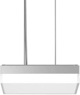 RZB Flat Slim+ Hanger DALI 30x30cm 22W zilver/mat zilver metallic, mat witte buitenkant