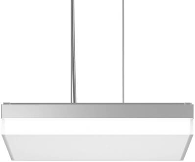 RZB Flat Slim+ Hanger DALI 43x43cm 41W zilver/mat zilver metallic, mat witte buitenkant