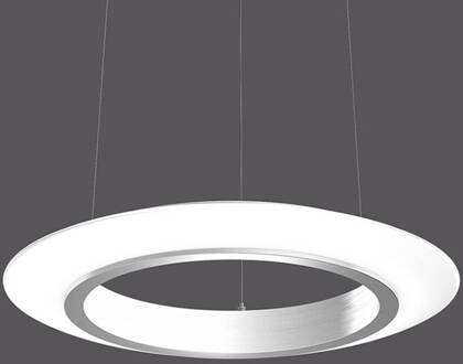 RZB Ring van Vuur Hanger Ellips DALI 50cm 30W 840 aluminium, opaalwitte satijnafwerking