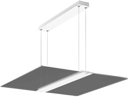 RZB Twindot S Square LED hanglamp DALI 64cm 840 mat wit (RAL 9016), helder, prismatisch