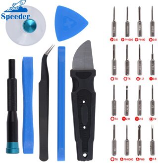 S-6 28-In-1 Schroevendraaier Repareren Gereedschap Kit 16Pcs Gemagnetiseerd Bits Pincet Zuignap 6 * Plastic driehoek Pry Picks Voor Iphone