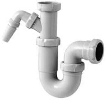 S-73 P-sifon telescopisch met afsluitbare machine aansl.