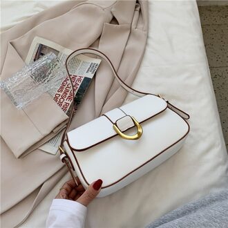 С Доставкой Eenvoudige Stijl Effen Kleur Kleine Pu Lederen Onderarm Crossbody Tassen Zomer Luxe Trendy Schouder Handtassen wit