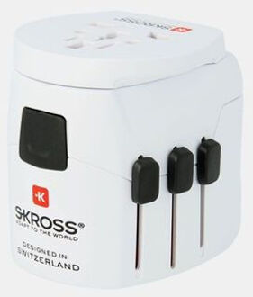S-Kross Pro Light Usb Europe-To-World Wereldstekker Wit - One size