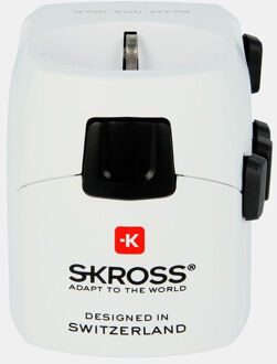 S-Kross Pro World Travel Adapter. With Ground Plugs 7.0 Amp, Wereldstekker Wit - One size