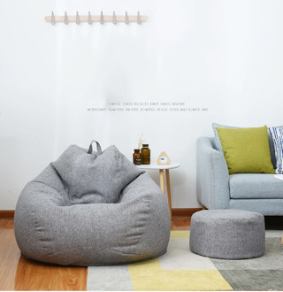 S/M/L Lazy Sofa Cover Chairs without Filler Linen Cloth Lounger Seat Pouf Puff Couch Tatami Living Room Furniture Cover