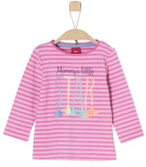s.Oliver Girl s shirt met lange mouwen roze strepen Roze/lichtroze - 68