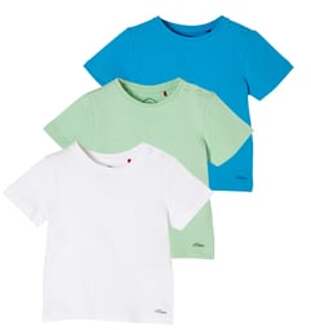 s.Oliver s. Olive r T-shirt 3-pack white / light green /turquoise Kleurrijk - 50/56
