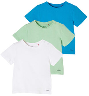s.Oliver s. Olive r T-shirt 3-pack white / light green /turquoise Kleurrijk