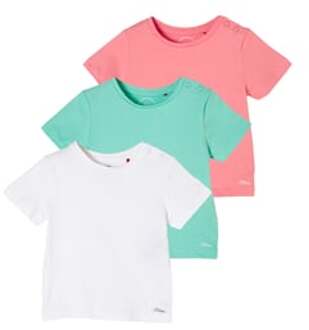 s.Oliver s. Olive r T-shirt 3-pack white / petrol /pink Kleurrijk - 50/56