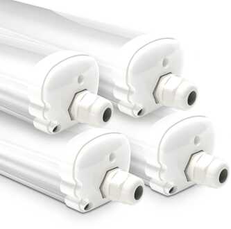 S-Series - Set van 4 LED TL armaturen 150cm - IP65 Waterdicht - 32 Watt 5120 Lumen (160lm/W) - 6500K Daglicht wit - Koppelbaar - IK07 - S-Series Tri-Proof plafondverlichting