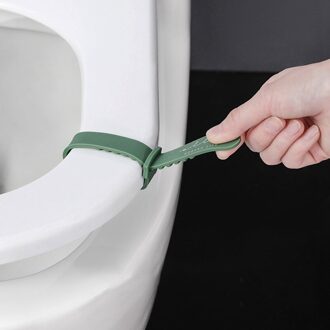 ♕S Siliconen Wc Deksel Apparaat Huishoudelijke Wc Anti-Vuile Hand Lift Wc-deksel Handvat Flip Opener groen