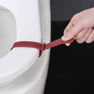 ♕S Siliconen Wc Deksel Apparaat Huishoudelijke Wc Anti-Vuile Hand Lift Wc-deksel Handvat Flip Opener rood