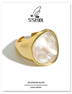 S'STEEL Shell Ring 925 Sterling Silver Gift For Women Korean Minimalist Designer Luxury Opening Rings Anillos Para Mujer Jewelry