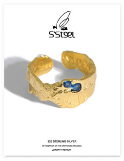 S'STEEL Zircon Rings Gift For Women 925 Sterling Silver Korean Designer Irregular Ring Adjustable Anillos Mujer Plata Jewellery