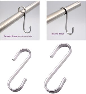 S Vormige Rvs Keuken Haak Badkamer Hanger Voor Keuken Slaapkamer Kleding Jas Hoed Handdoeken 22x32mm
