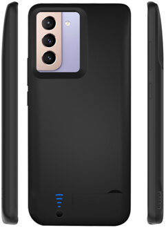 S21 Battery Charger Case Voor Samsung Galaxy S21 Ultra Draagbare Uitgebreide Opladen Case Voor Galaxy S21 Plus Fe Power Bank case 5G S21-zwart