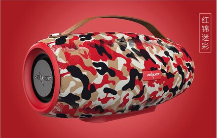 S27 Draadloze Outdoor Draagbare Bluetooth Speaker Subwoofer Draagbare Vierkante Luidspreker rood camouflage