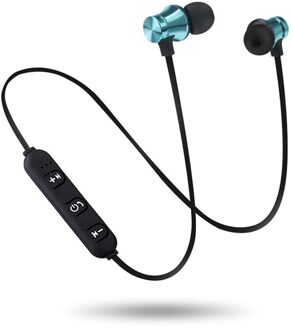 S8 Magnetische Draadloze Bluetooth Oortelefoon Stereo Sport Waterdichte Oordopjes Draadloze In-Ear Headset Forsamsung Iphone Xiaomi Huawei Blauw