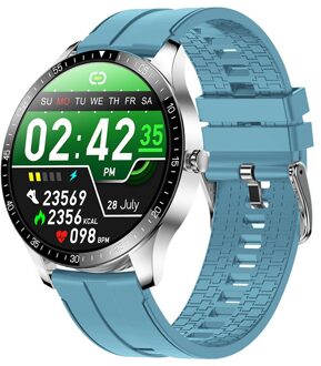 S80 Mannen Smart Horloge Fitness Tracker Hartslag Slaap Monitor Multi-Sport Camping IP67 Waterdichte Smartwatch Voor Ios Android blauw silicone