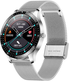 S80 Mannen Smart Horloge Fitness Tracker Hartslag Slaap Monitor Multi-Sport Camping IP67 Waterdichte Smartwatch Voor Ios Android zilver staal