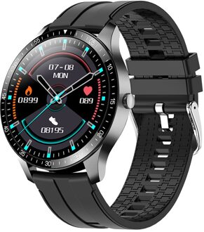 S80 Mannen Smart Horloge Fitness Tracker Hartslag Slaap Monitor Multi-Sport Camping IP67 Waterdichte Smartwatch Voor Ios Android zwart silicone