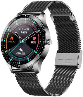 S80 Mannen Smart Horloge Fitness Tracker Hartslag Slaap Monitor Multi-Sport Camping IP67 Waterdichte Smartwatch Voor Ios Android zwart staal