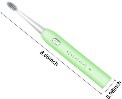 S802 Sonic Electric Toothbrush Adult Timer Brush 5 Mode Usb Charger Rechargeable Tooth Brushes Replacement Heads Set groen