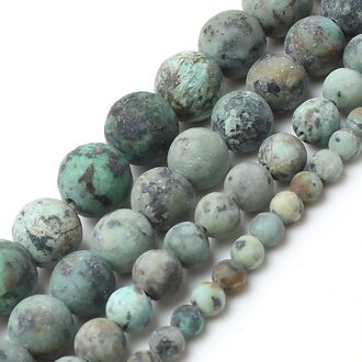 Saaie Polish Matte Natrual Afrikaanse Turquoise Stone Ronde Kralen Voor Sieraden Maken Armband Ketting 4/6/8/10mm 15 inches 10mm 38stk beads