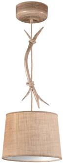 Sabina hanglamp met textielen kap, 1-lamp, 30 cm lichtbruin