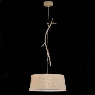 Sabina hanglamp met textielen kap, 1-lamp, 60cm lichtbruin