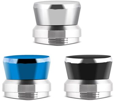 Sabotage Druk Roestvrij Herbruikbare Met Schaal Verstelbare Anti Vallen 58Mm Koffie Accessoires Professionele Espresso Hand Stampers Jet zwart 1stk